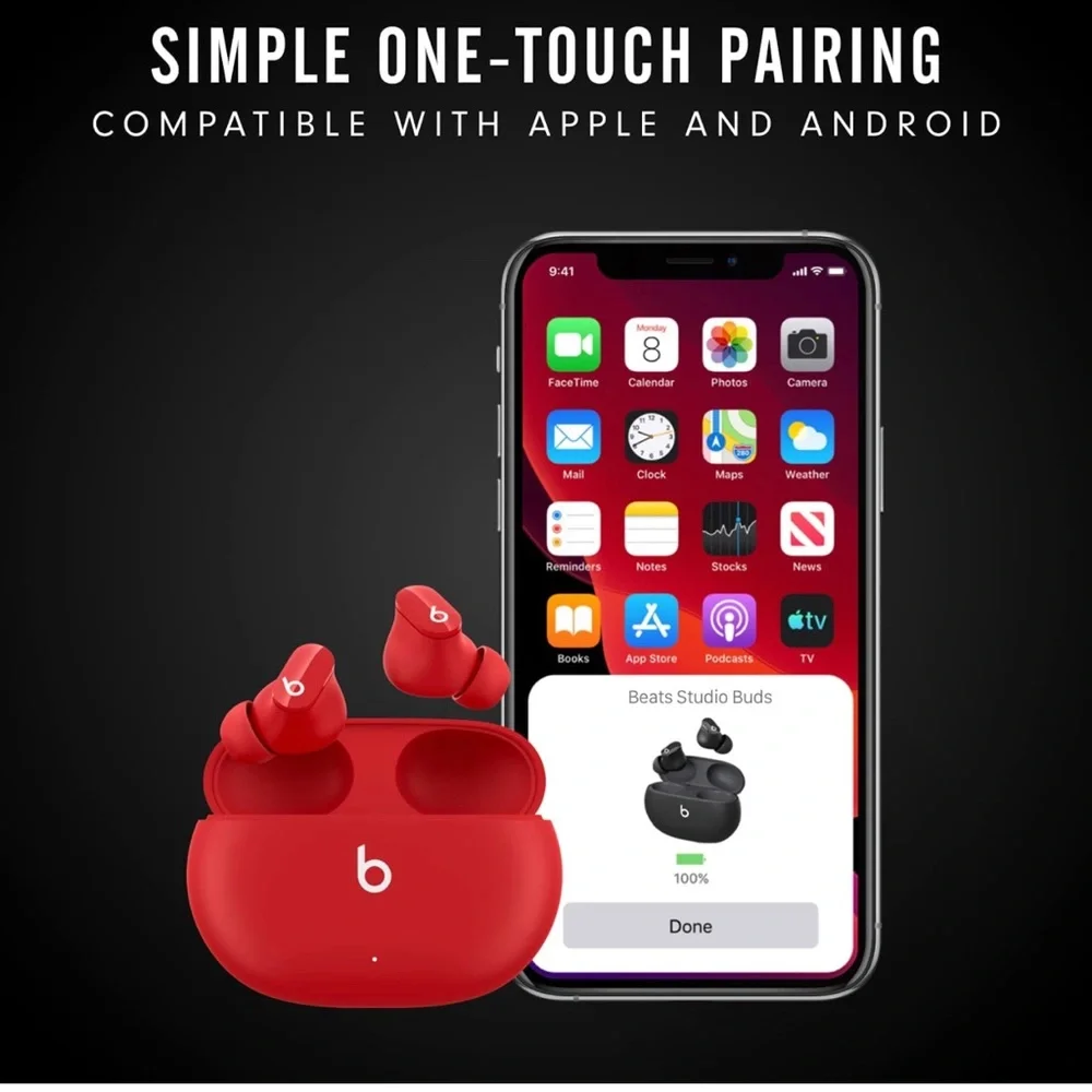 NEW Beats by Dr. Dre Studio True Wireless In-Ear Headphones - Red
